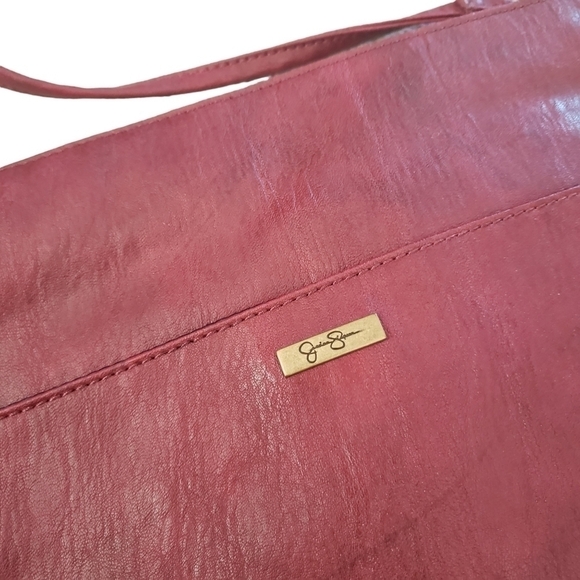 NWT Jessica Simpson Burgundy Faux Leather Shoulder Bag With Bows - Picture 10 of 13